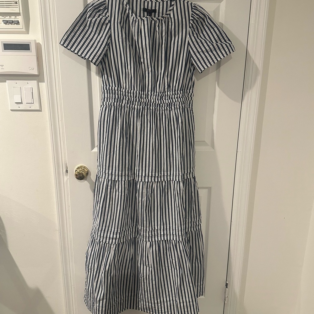 NWT Quince 100% Organic Cotton Poplin Tiered Maxi Dress Size Small